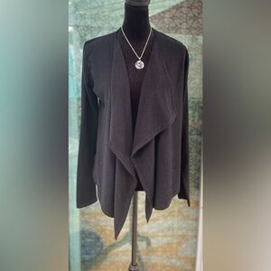 Company, Ellen Tracy, Black Open Front/Wrap Cardigan Sweater Size Small
